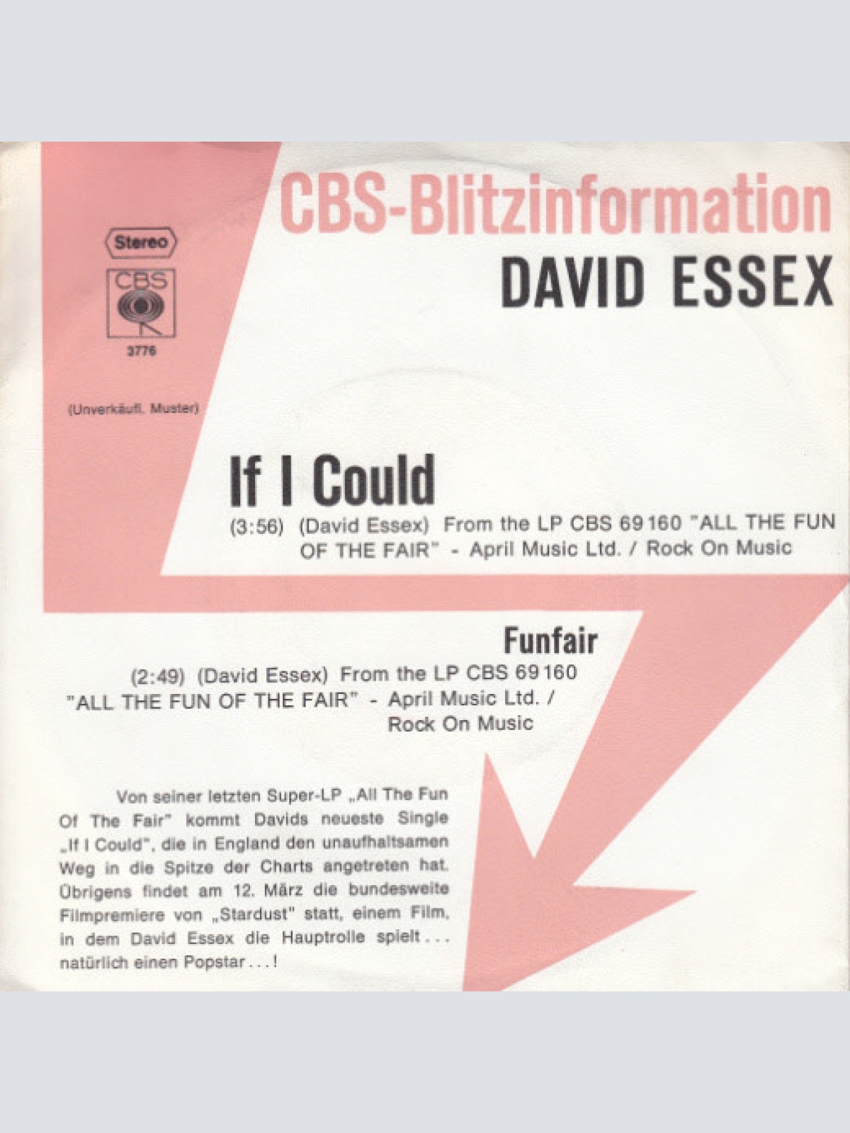 Vinyl / David Essex - If I Could