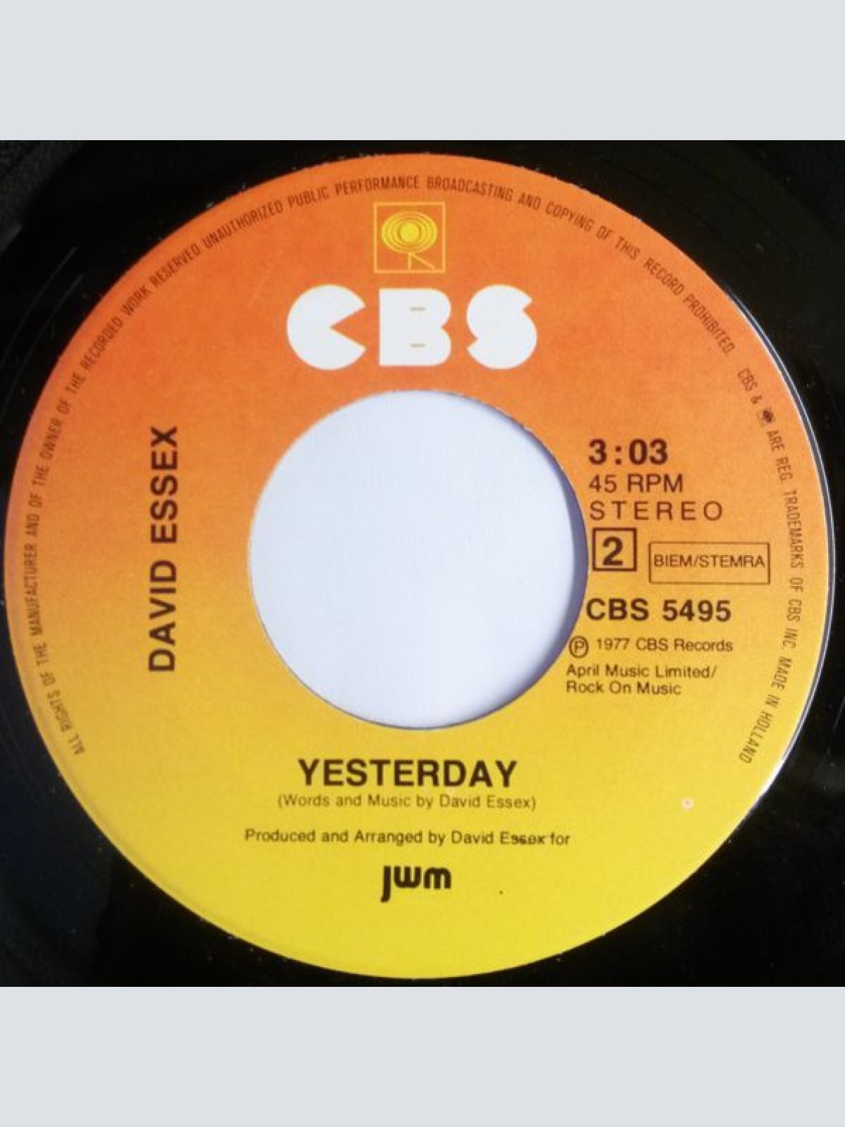 Vinyl / David Essex - Cool Out Tonight / Yesterday In L.A.