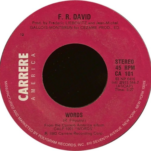 Vinyl / F. R. David* - Words