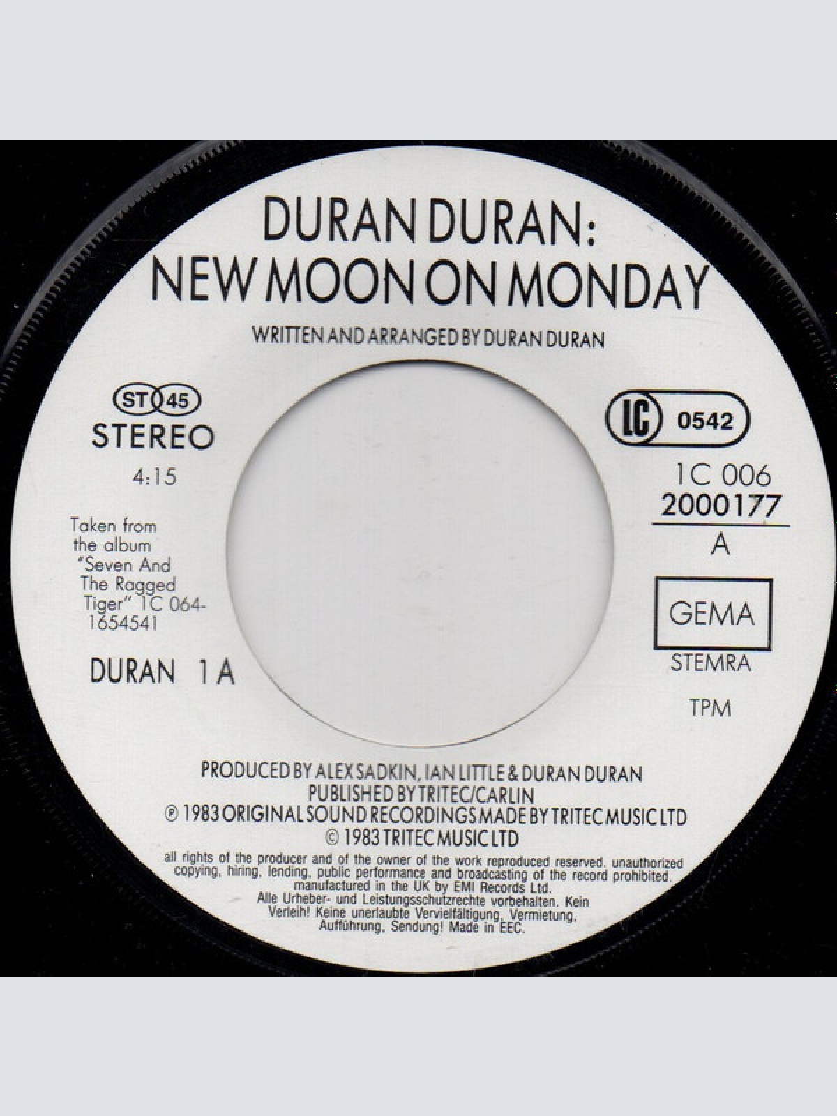 Vinyl / Duran Duran - New Moon On Monday