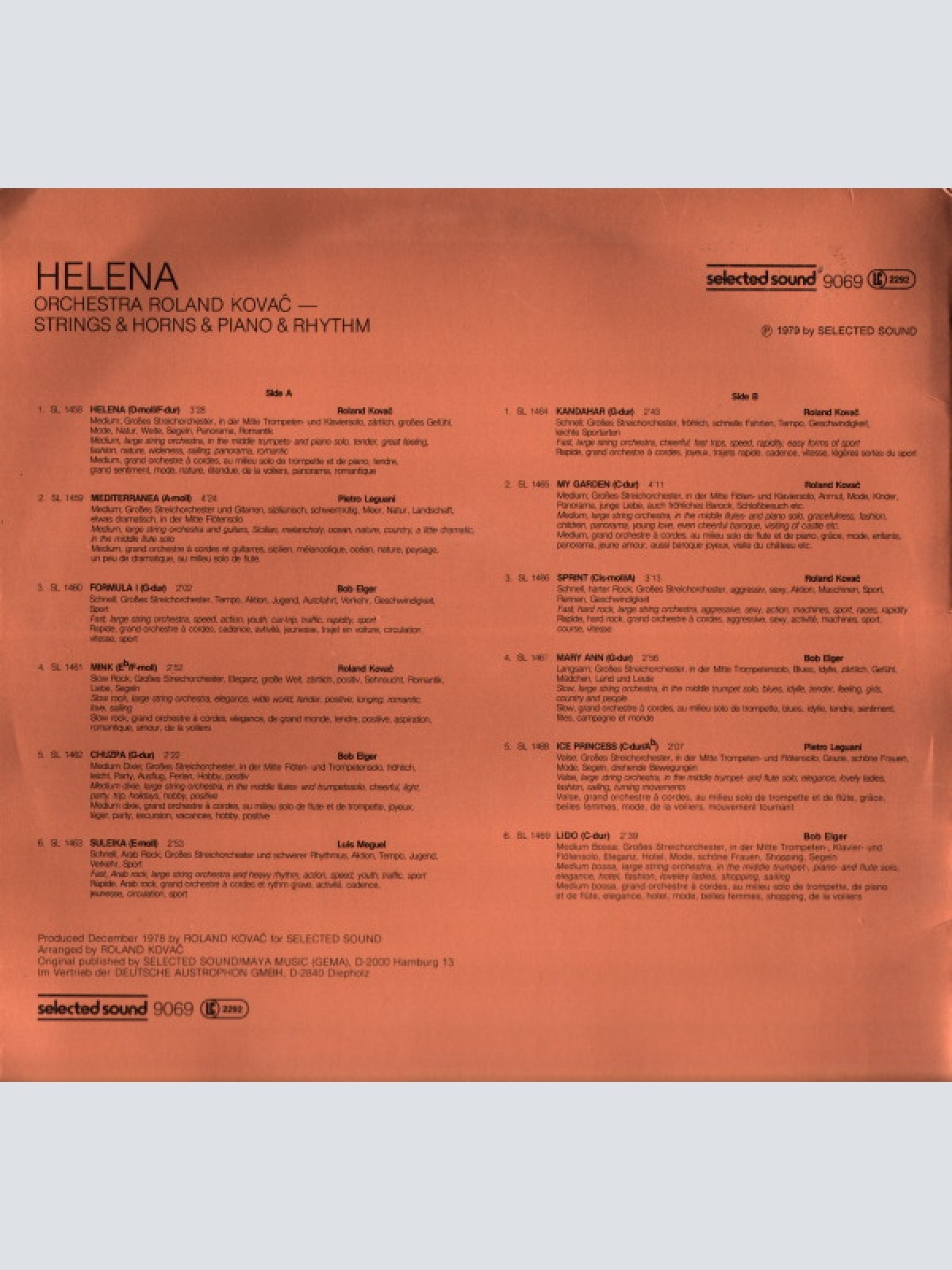 Vinyl / Orchestra Roland Kovaĉ* - Helena