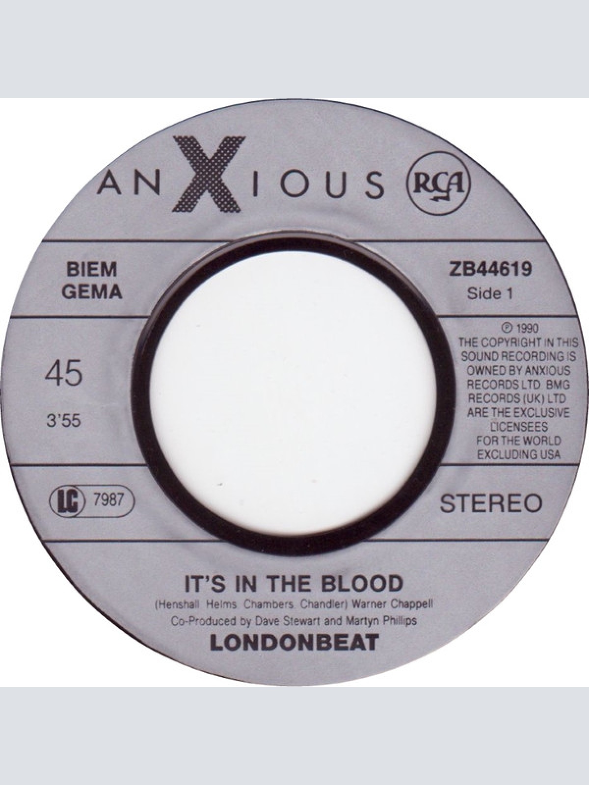 Vinyl / Londonbeat - It's In The Blood