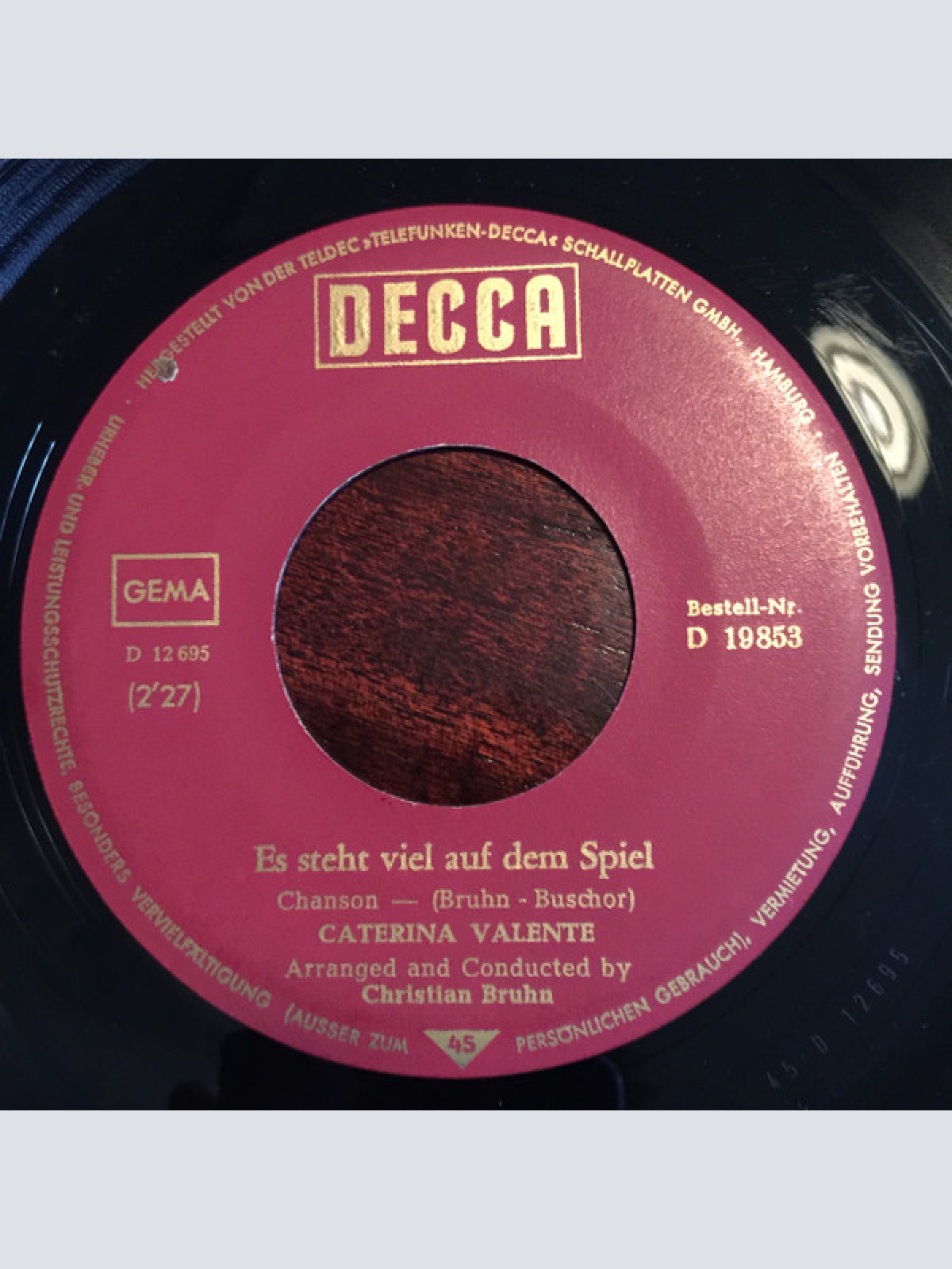 Vinyl / Caterina Valente - Auch Der Schönste Tag Geht Mal Zu Ende