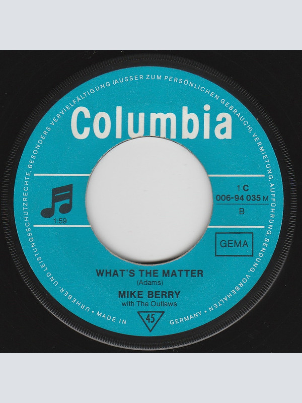 Vinyl / Mike Berry With The Outlaws (3) - Tribute To Buddy Holly / What's The Matter
