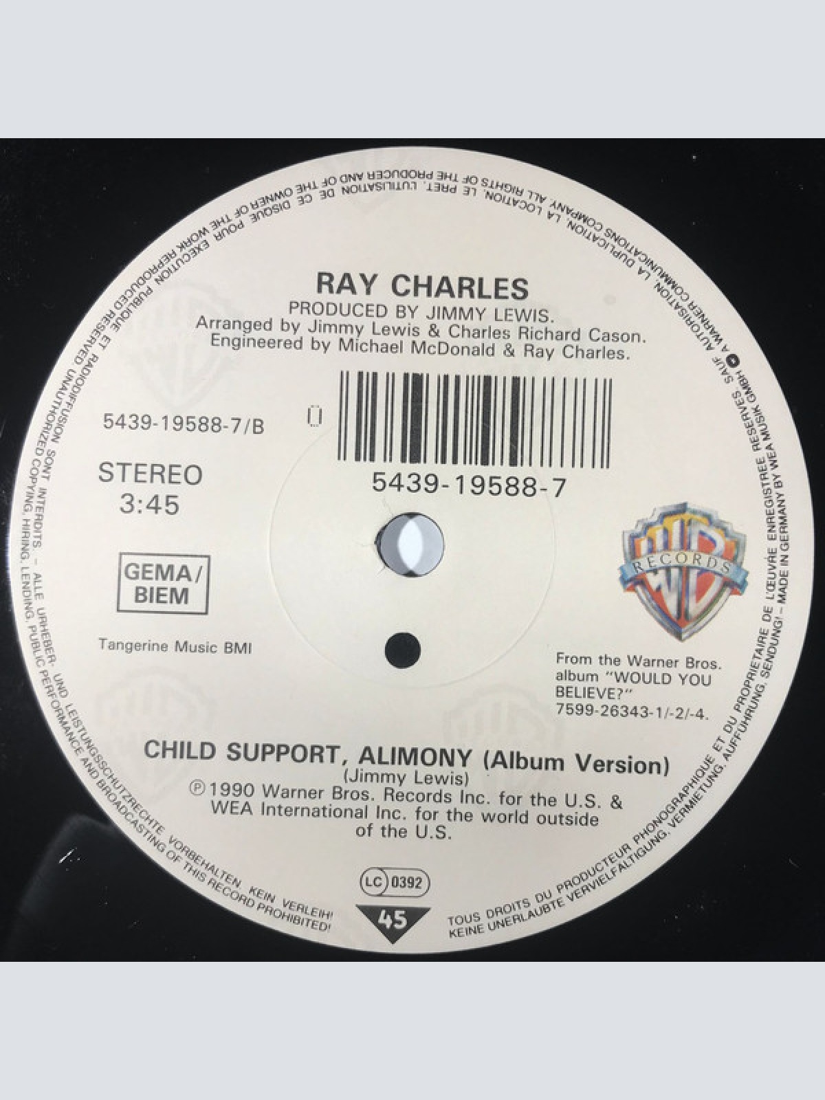 Vinyl / Ray Charles - I'll Take Care Of You