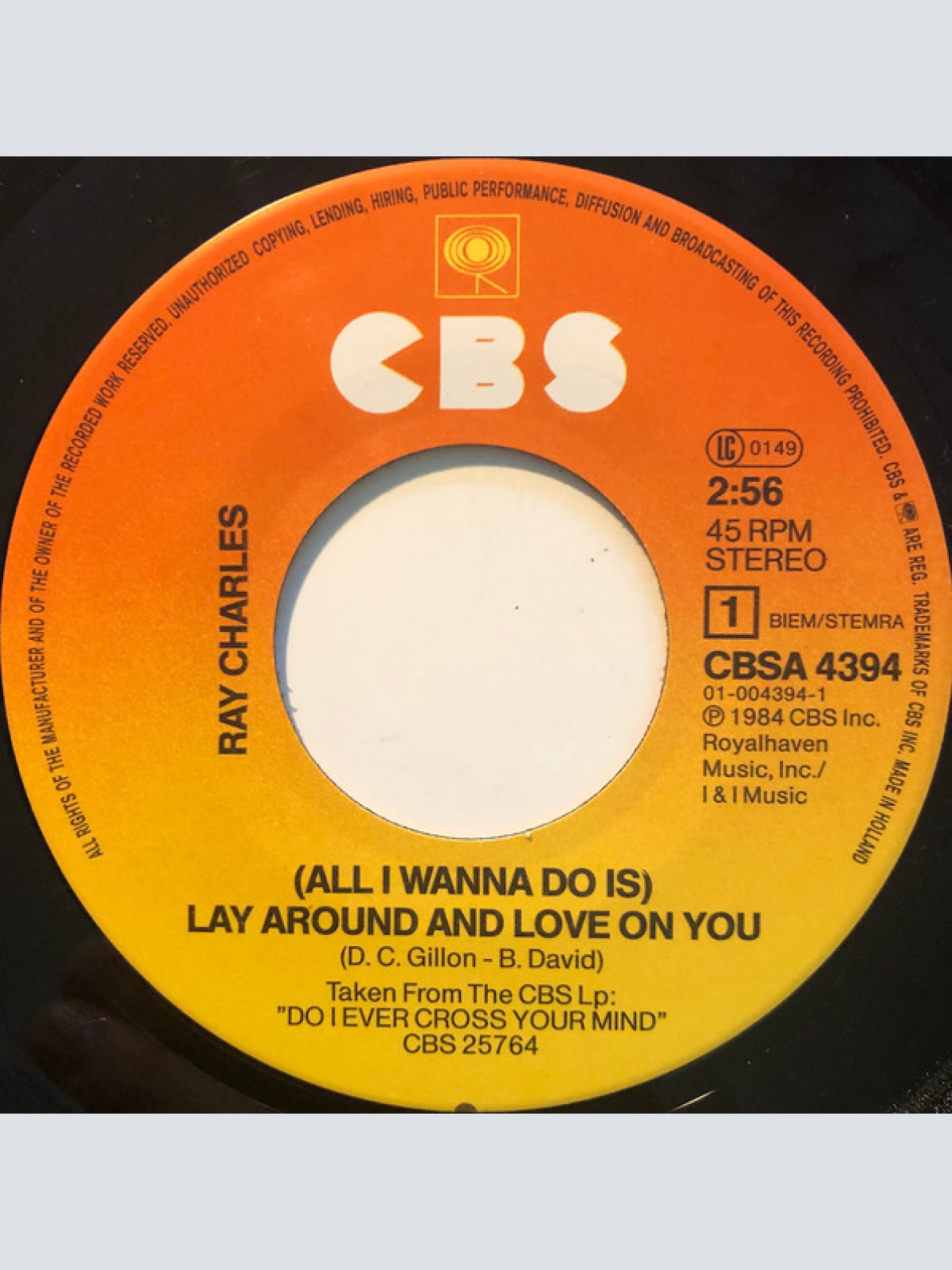 Vinyl / Ray Charles - (All I Wanna Do Is) Lay Around And Love On You