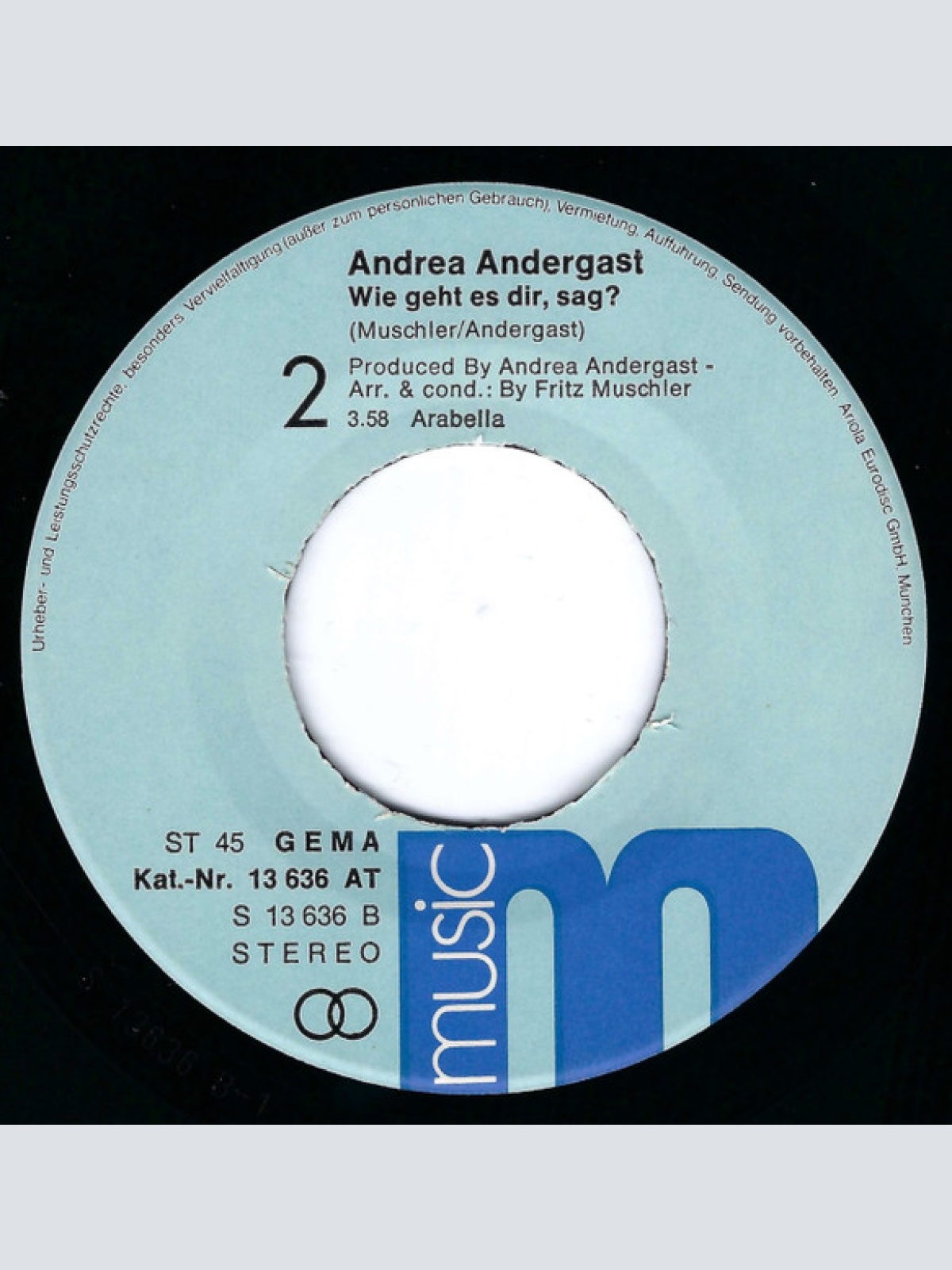 Vinyl / Andrea Andergast - Wenn Meine Freunde Alle Gehen