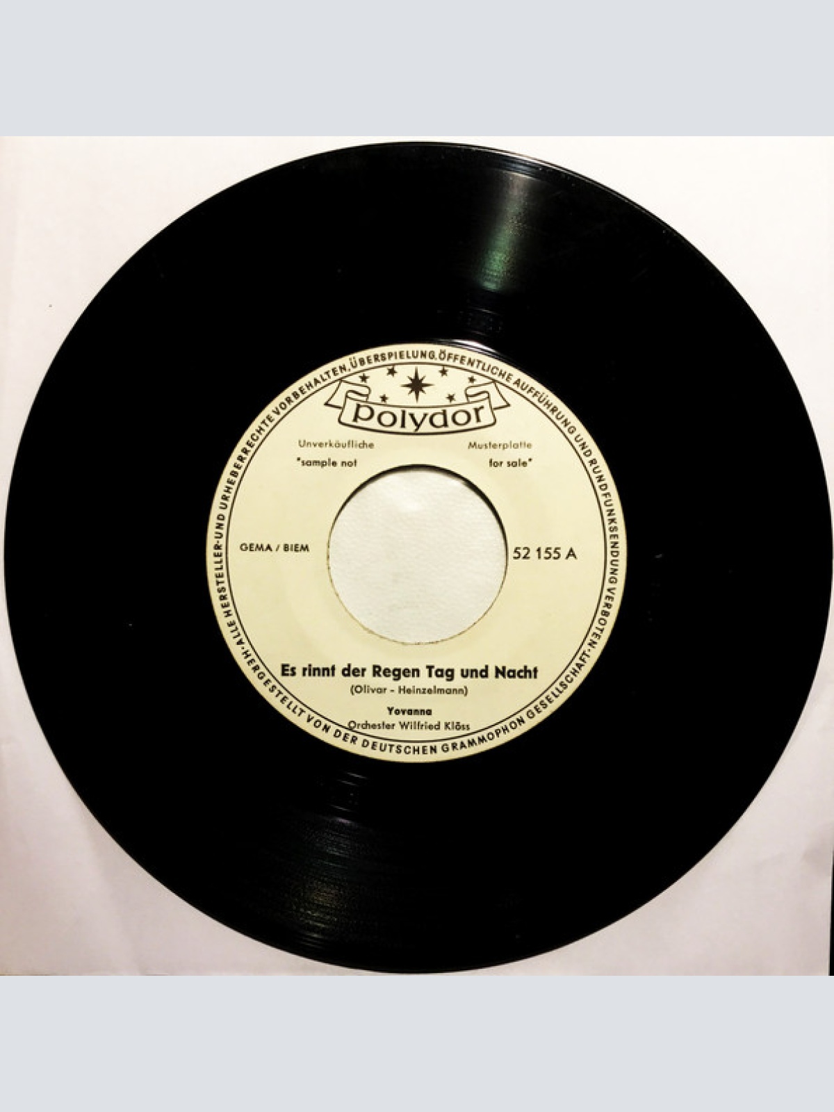 Vinyl / Yovanna - Es Rinnt Der Regen Tag Und Nacht / Ich Zähl' Die Stunden