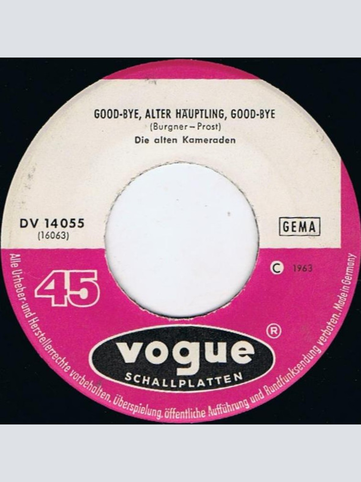 Vinyl / Die Alten Kameraden (2) - Good-Bye, Alter Häuptling, Good-Bye / Beim Boccia