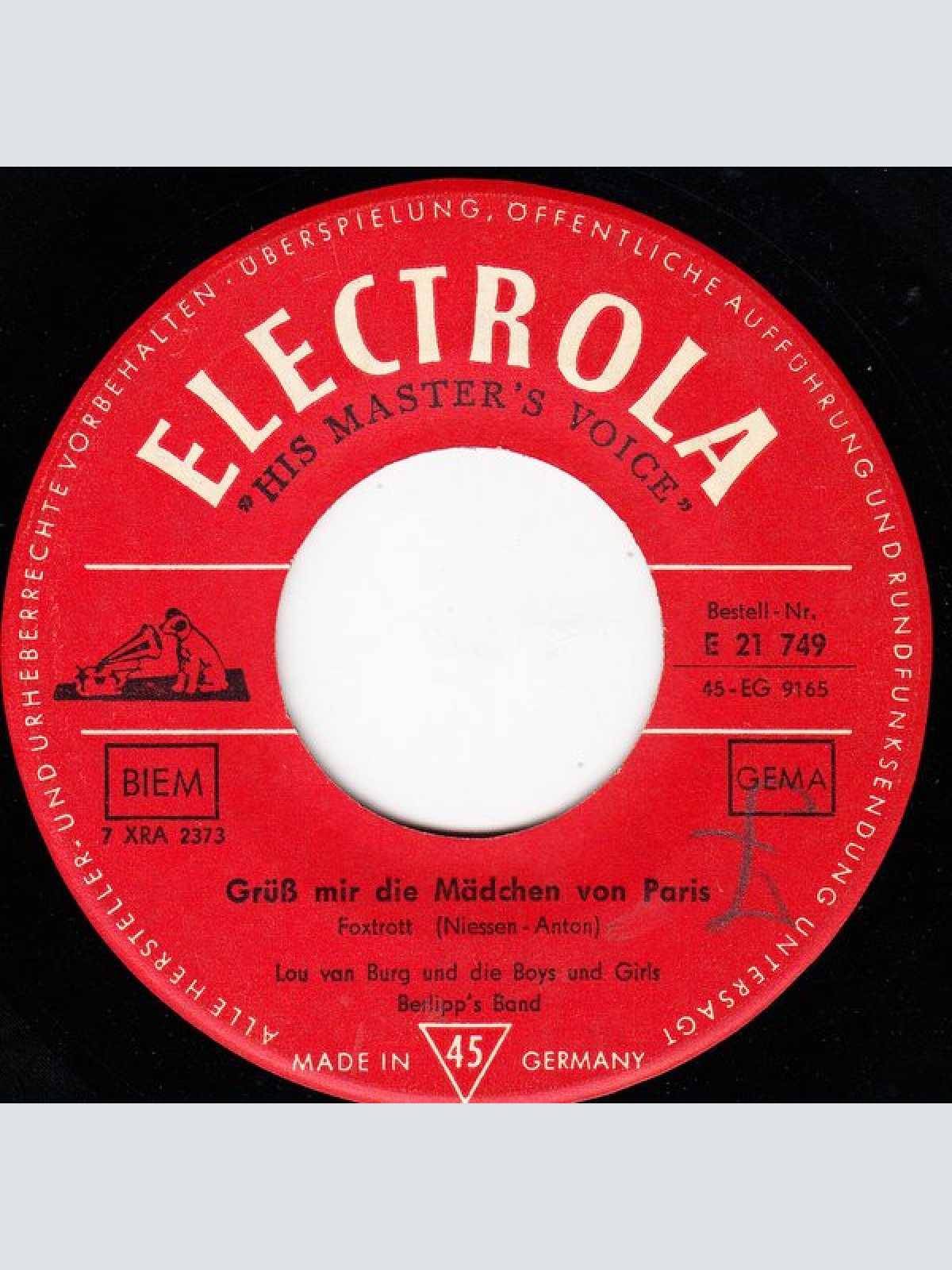 Vinyl / Lou Van Burg - Die Feinen Leute Von Paris