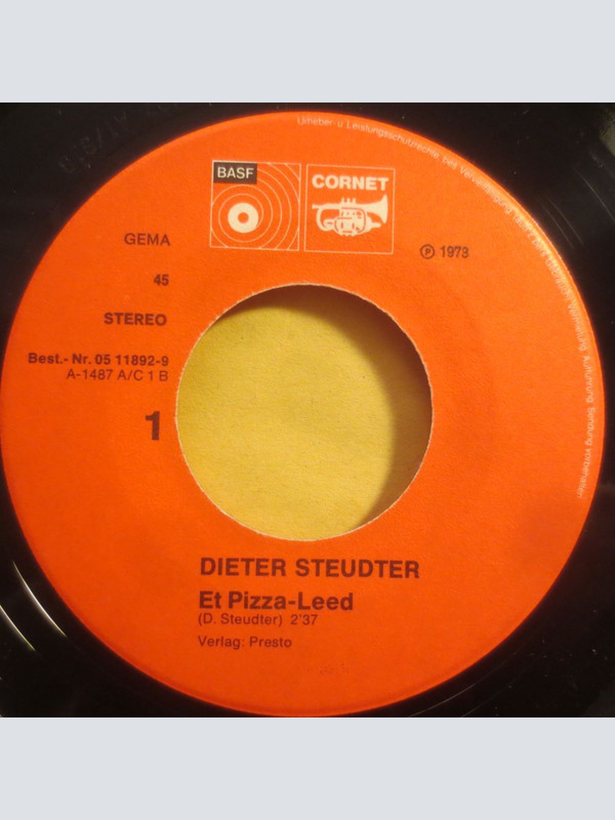 Vinyl / Dieter Steudter - Et Pizza-Leed