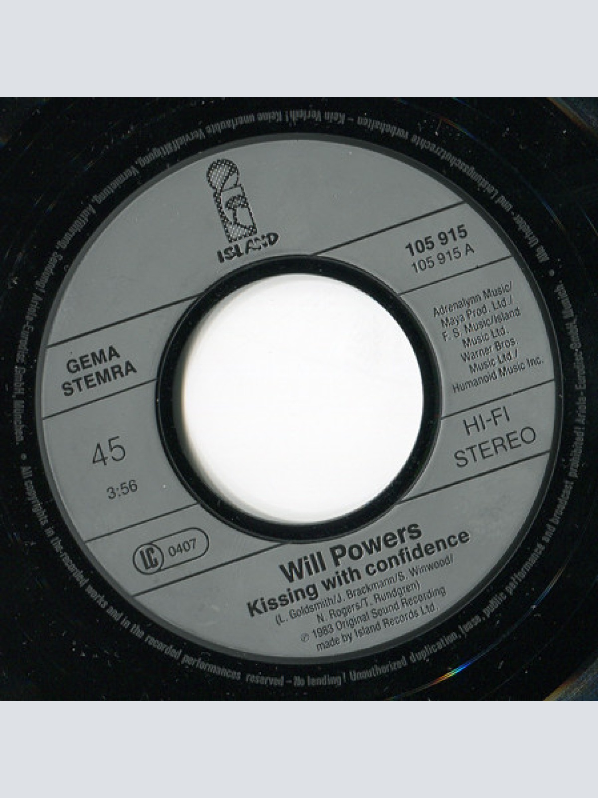 Vinyl / Will Powers - Kissing With Confidence