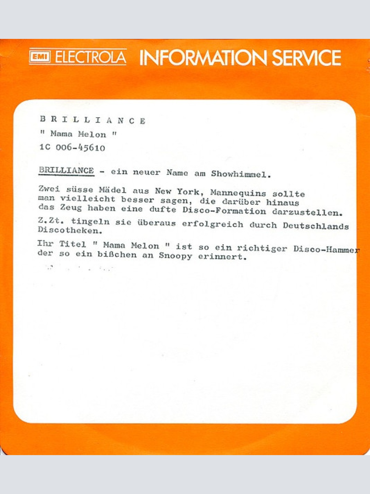 Vinyl / Brilliance (3) - Mama Melon