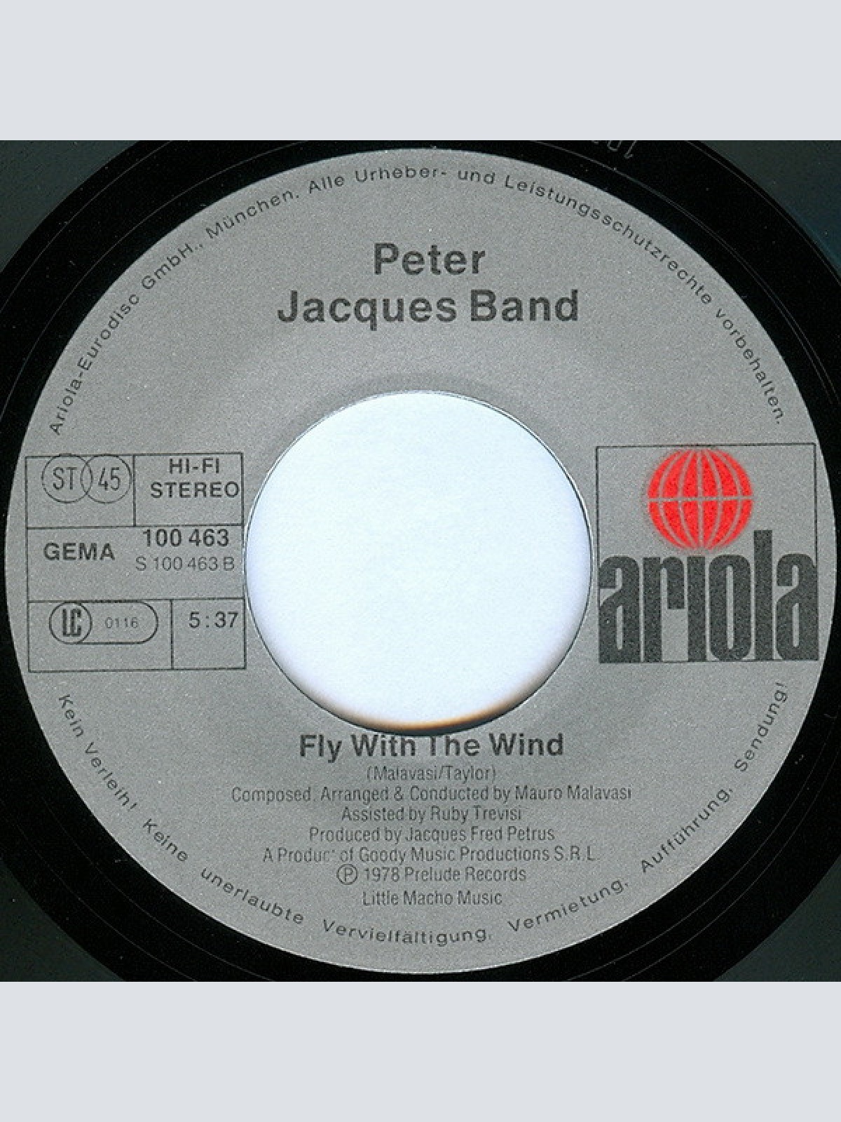 Vinyl / Peter Jacques Band - Walking On Music / Fly With The Wind