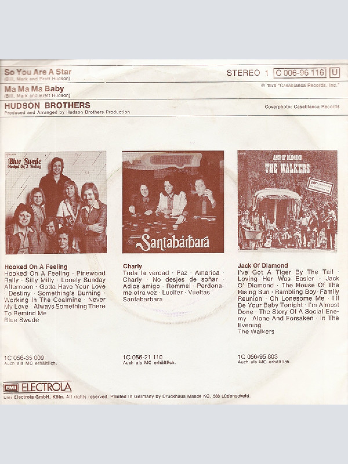 Vinyl / Hudson Brothers - So You Are A Star