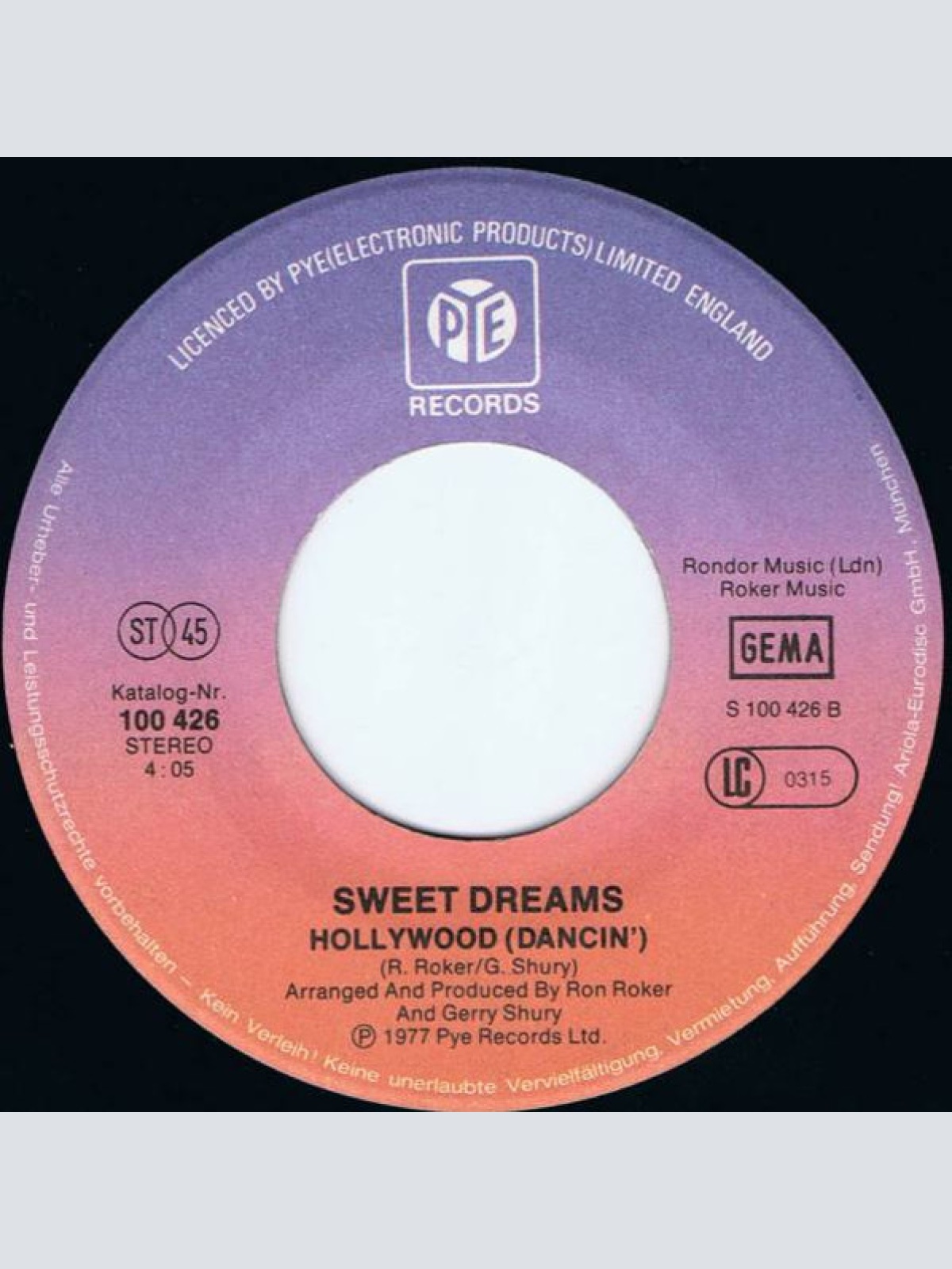 Vinyl / Sweet Dreams (3) - Hollywood - Disco Star/Dancin'