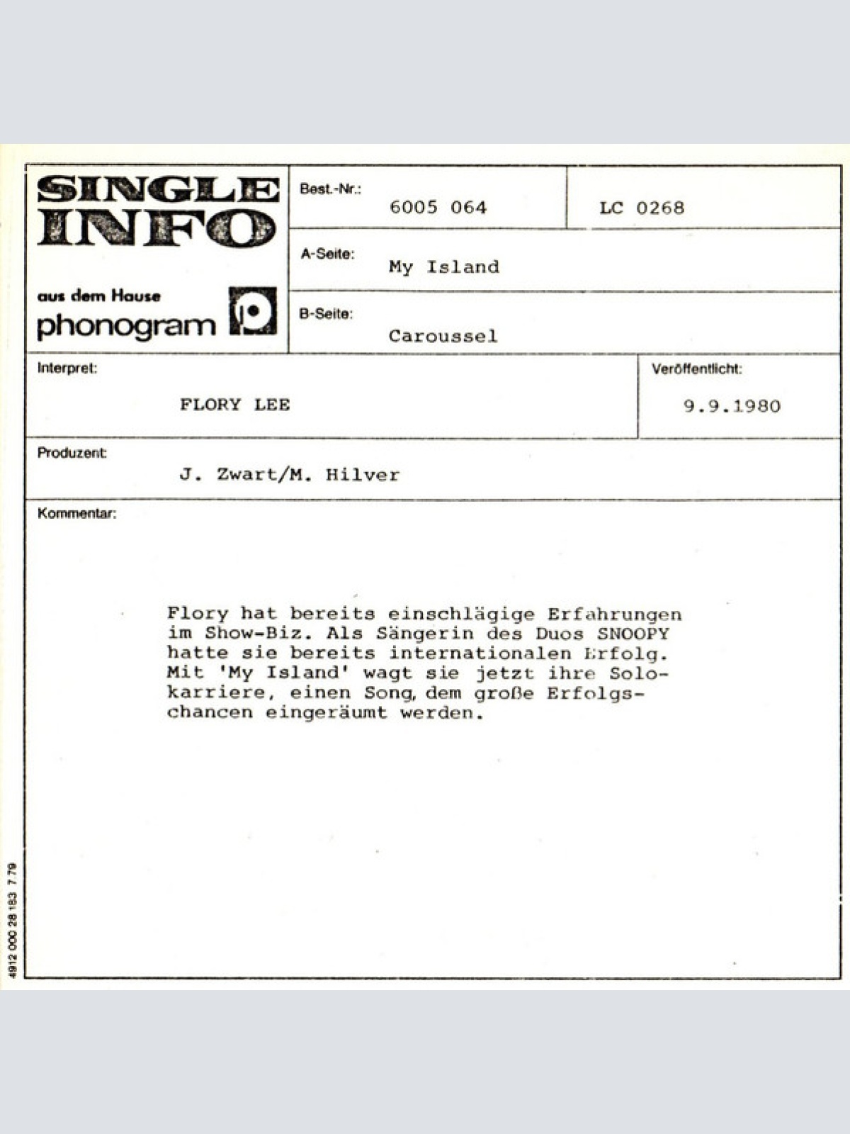 Vinyl / Flory Lee - My Island