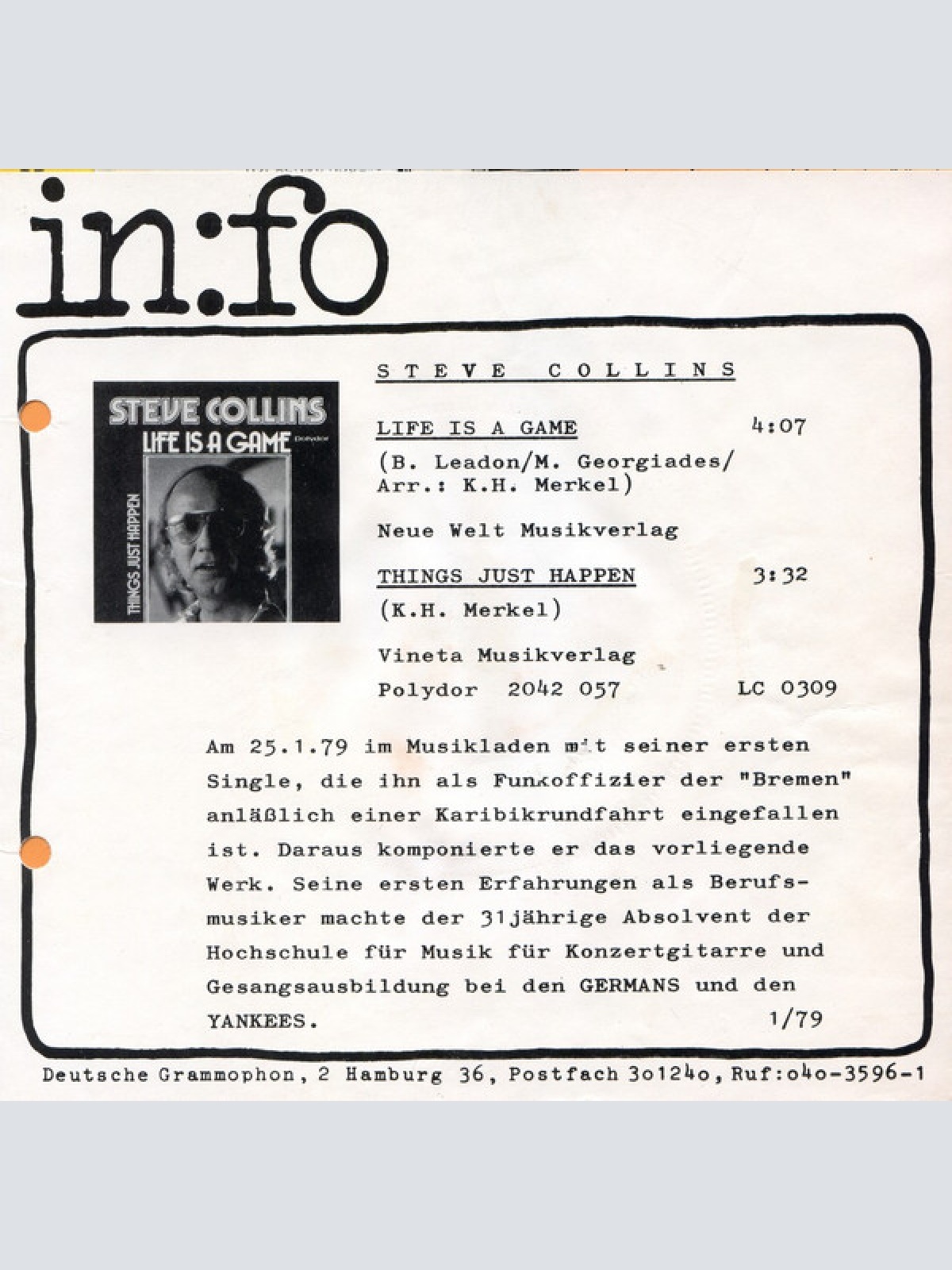 Vinyl / Steve Collins (5) - Life Is A Game