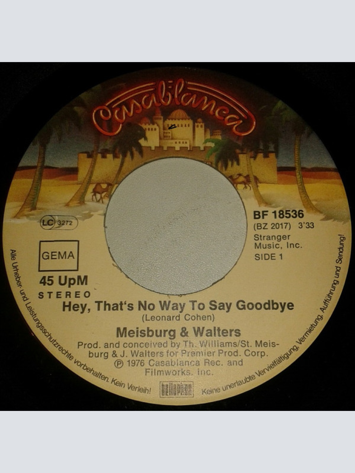 Vinyl / Meisburg & Walters - Hey, That's No Way To Say Goodbye