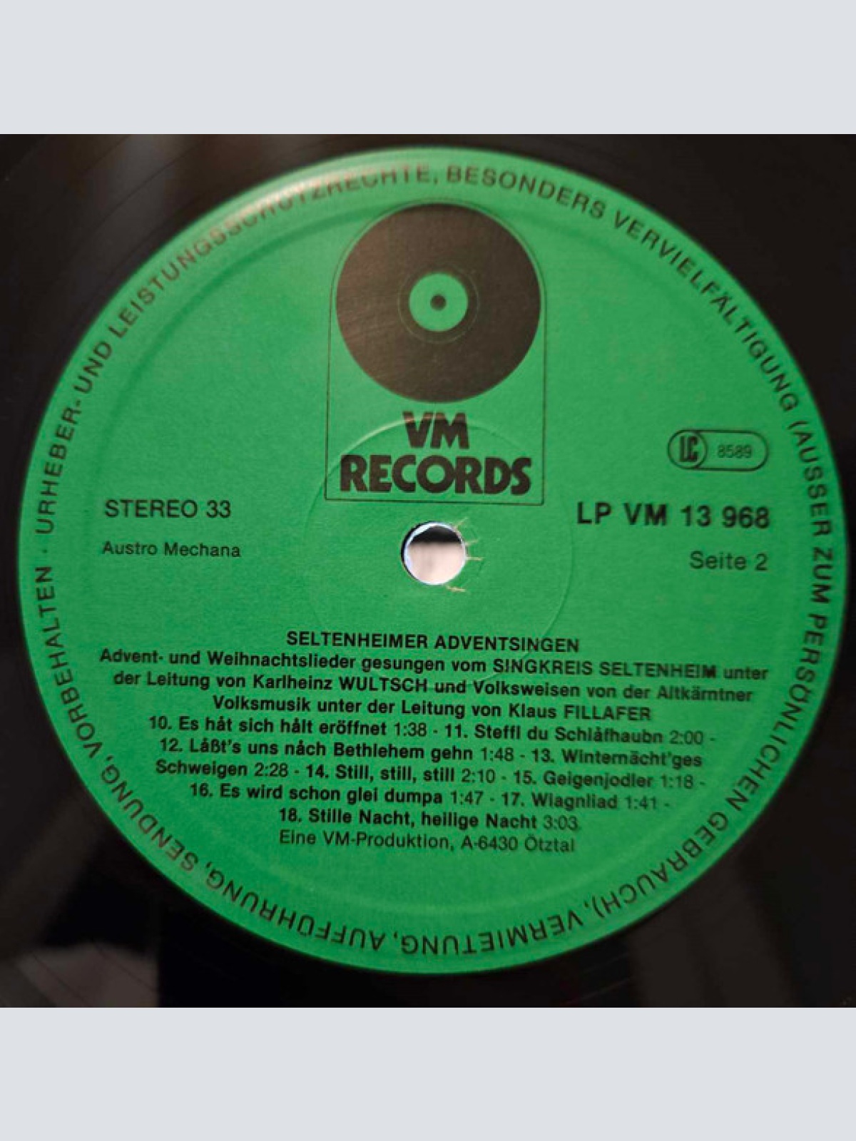 Vinyl / Singkreis Seltenheim* - Seltenheimer Adventsingen