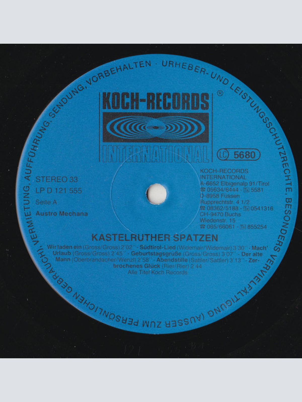 Vinyl / Kastelruther Spatzen Aus Südtirol* - Musikantengold
