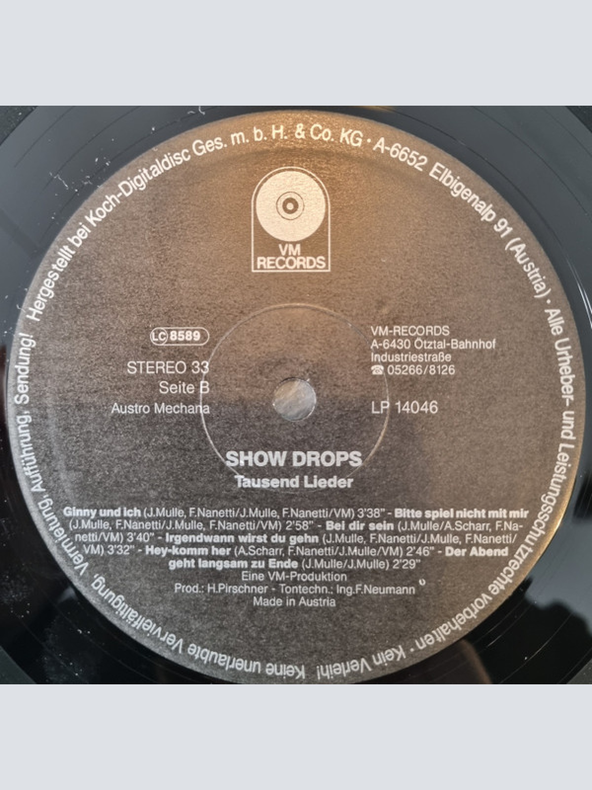 Vinyl / Show-Drops - Tausend Lieder