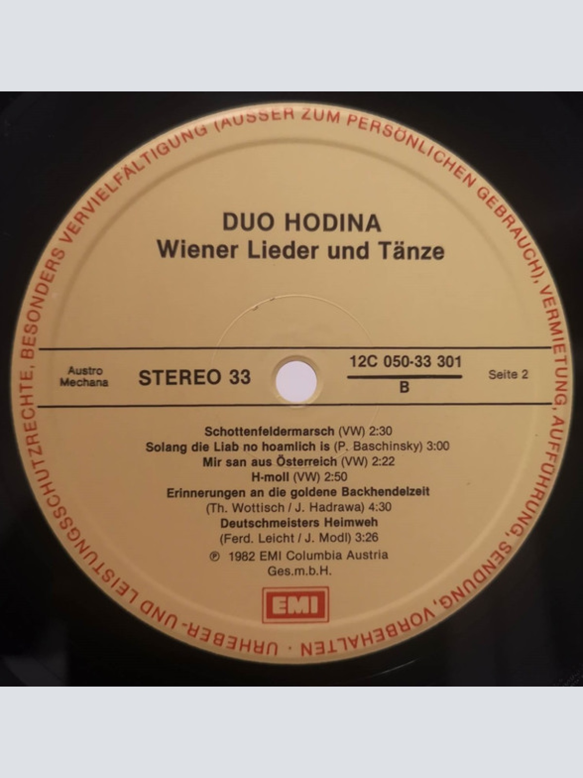 Vinyl / Duo Hodina* - Wiener Lieder Und Tänze