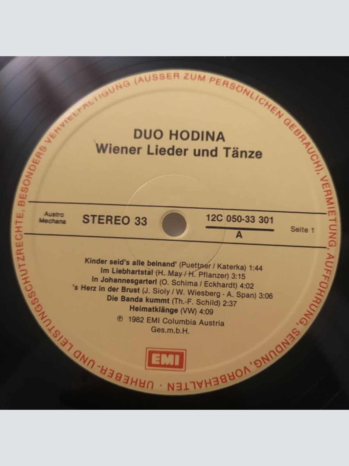 Vinyl / Duo Hodina* - Wiener Lieder Und Tänze