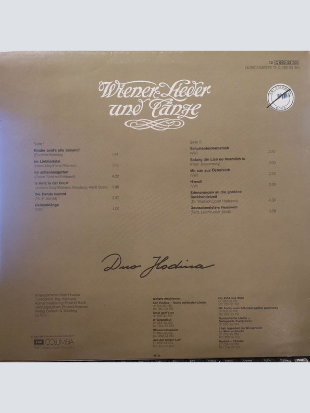 Vinyl / Duo Hodina* - Wiener Lieder Und Tänze