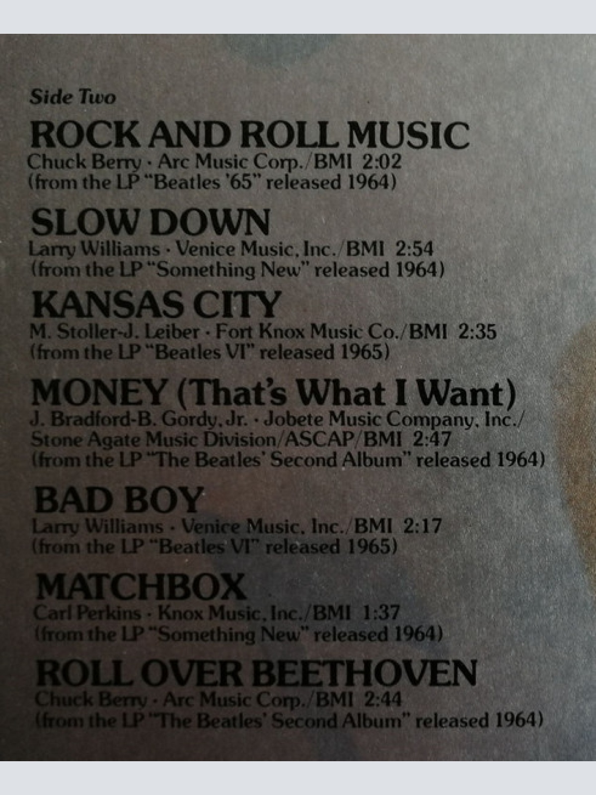 Vinyl / The Beatles - Rock 'N' Roll Music