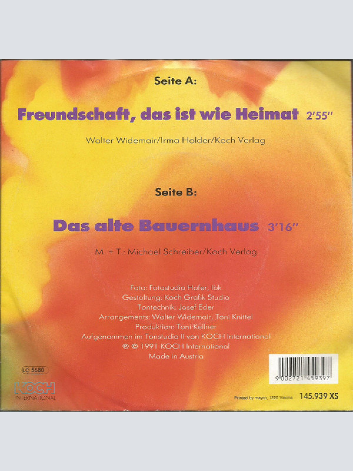 Vinyl / Tisner Buam - Freundschaft, Das Ist Wie Heimat