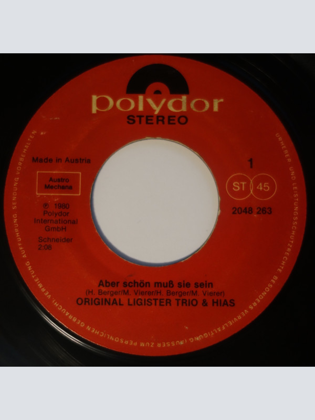 Vinyl / Original Ligister Trio & Hias - Aber Schön Muß Sie Sein