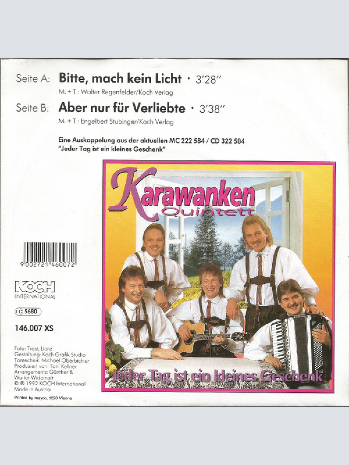 Vinyl / Karawanken Quintett - Bitte, Mach Kein Licht