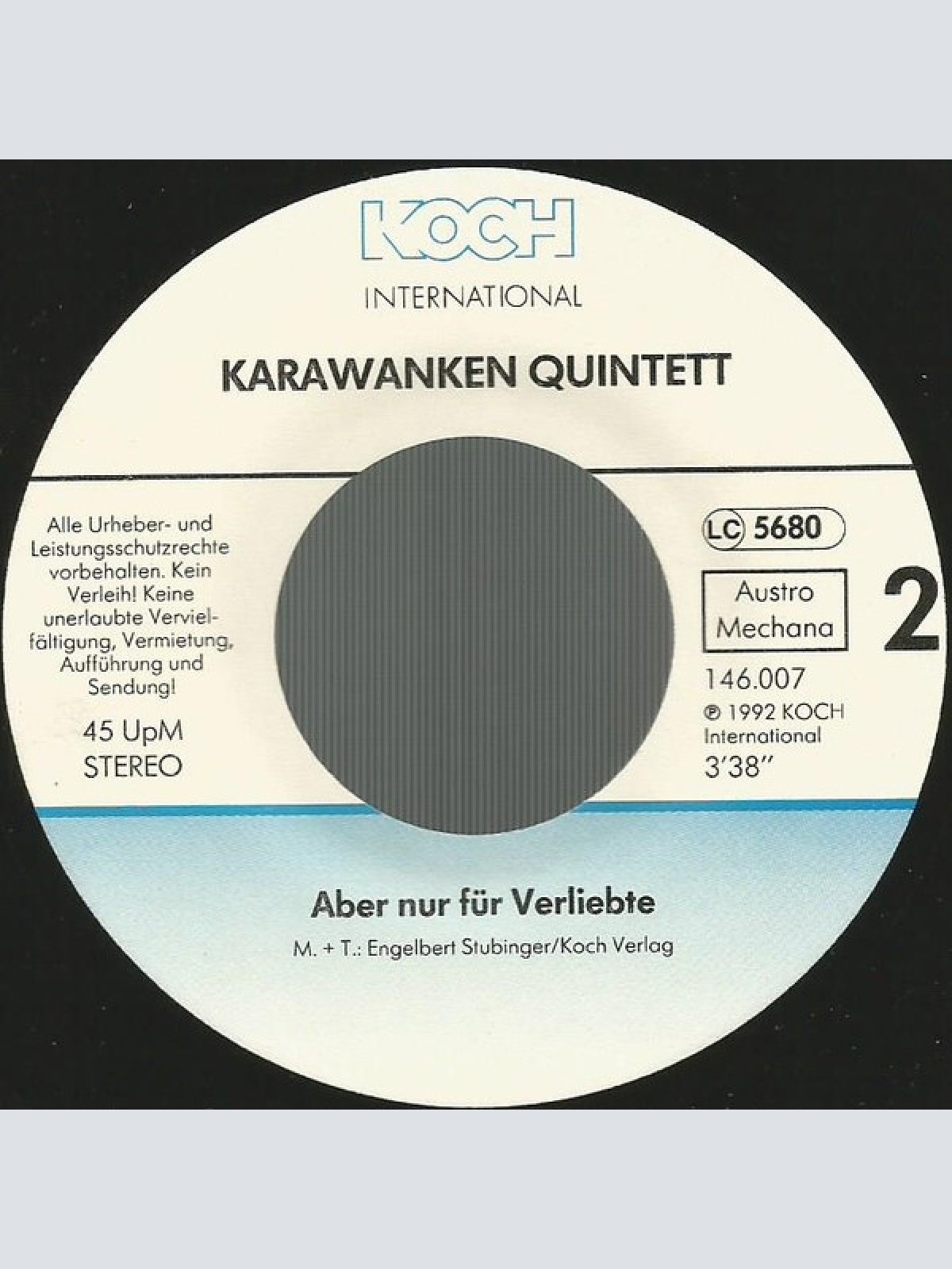 Vinyl / Karawanken Quintett - Bitte, Mach Kein Licht
