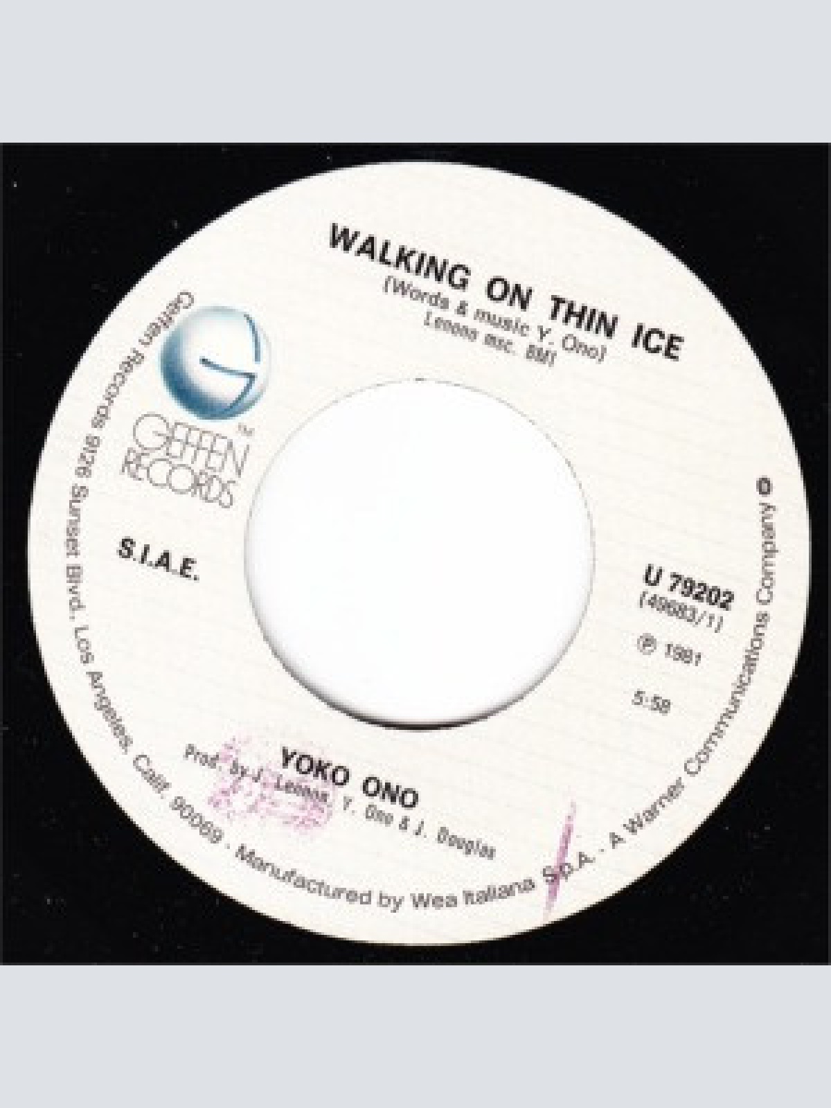 Vinyl / Yoko Ono - Walking On Thin Ice