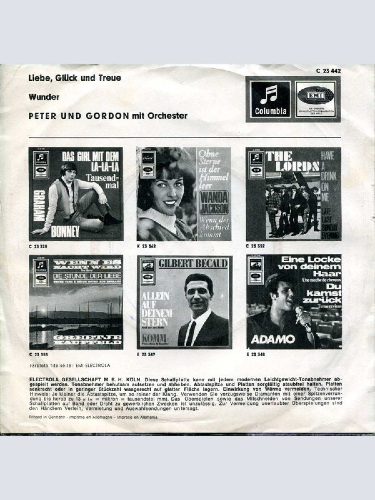 Vinyl / Peter & Gordon - Liebe, Glück Und Treue / Wunder