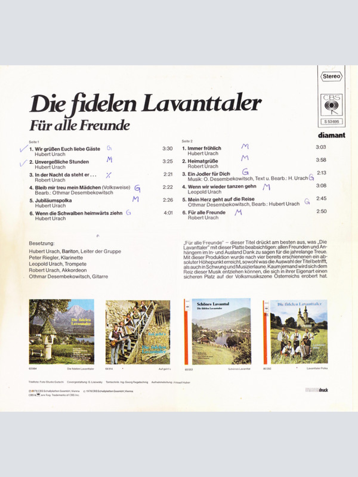 Vinyl / Die Fidelen Lavanttaler - Für Alle Freunde