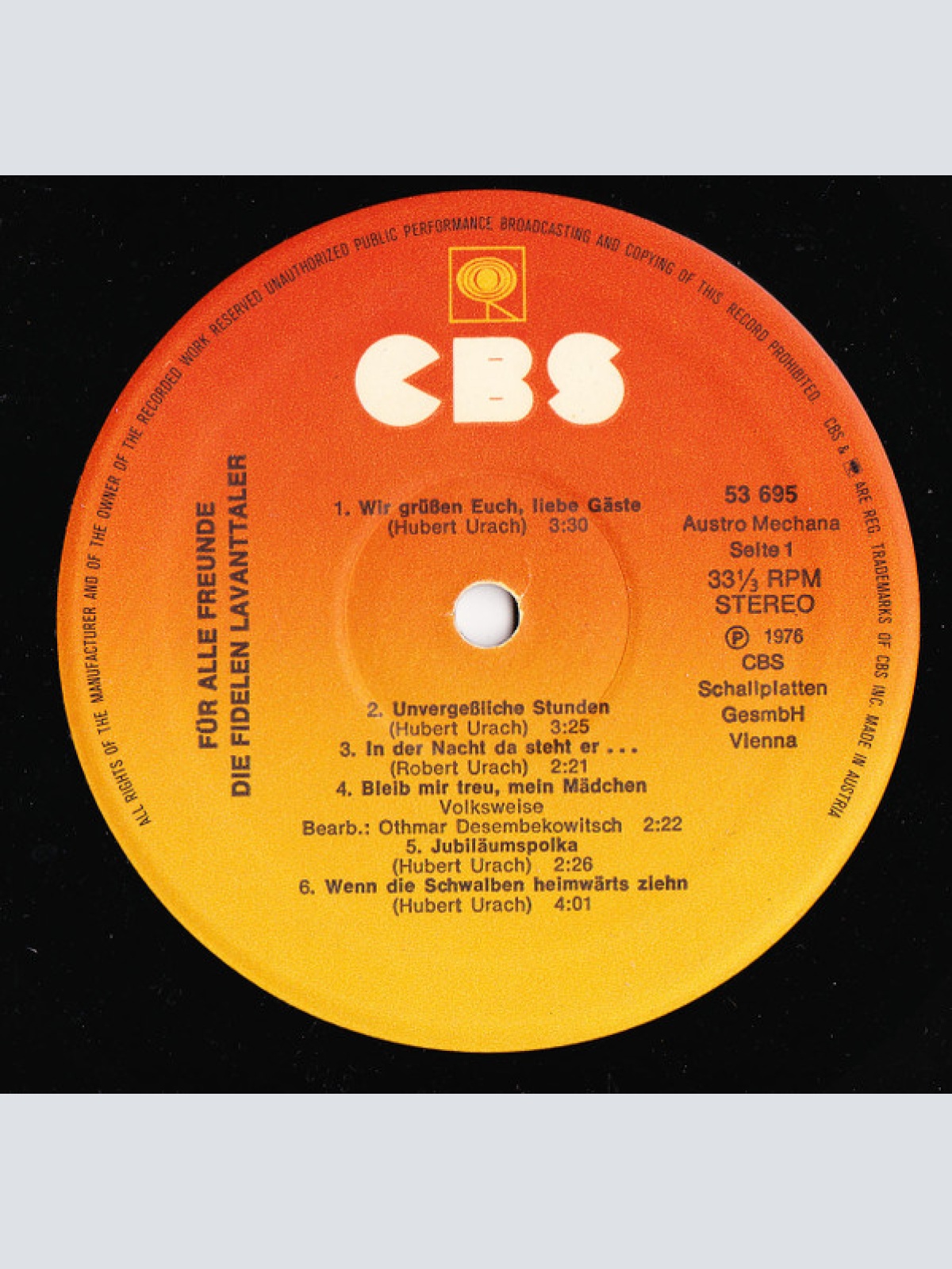 Vinyl / Die Fidelen Lavanttaler - Für Alle Freunde