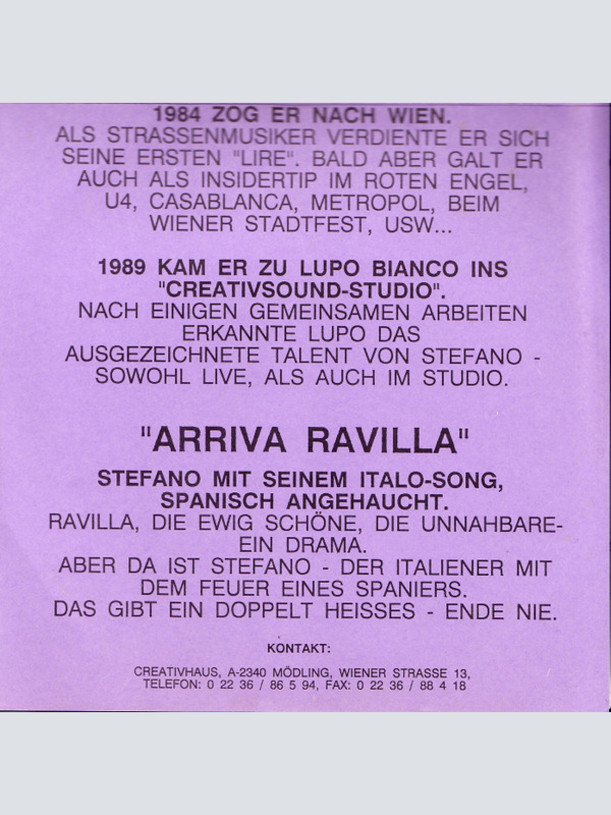 Vinyl / Stefano* - Stefano Arriva Ravilla