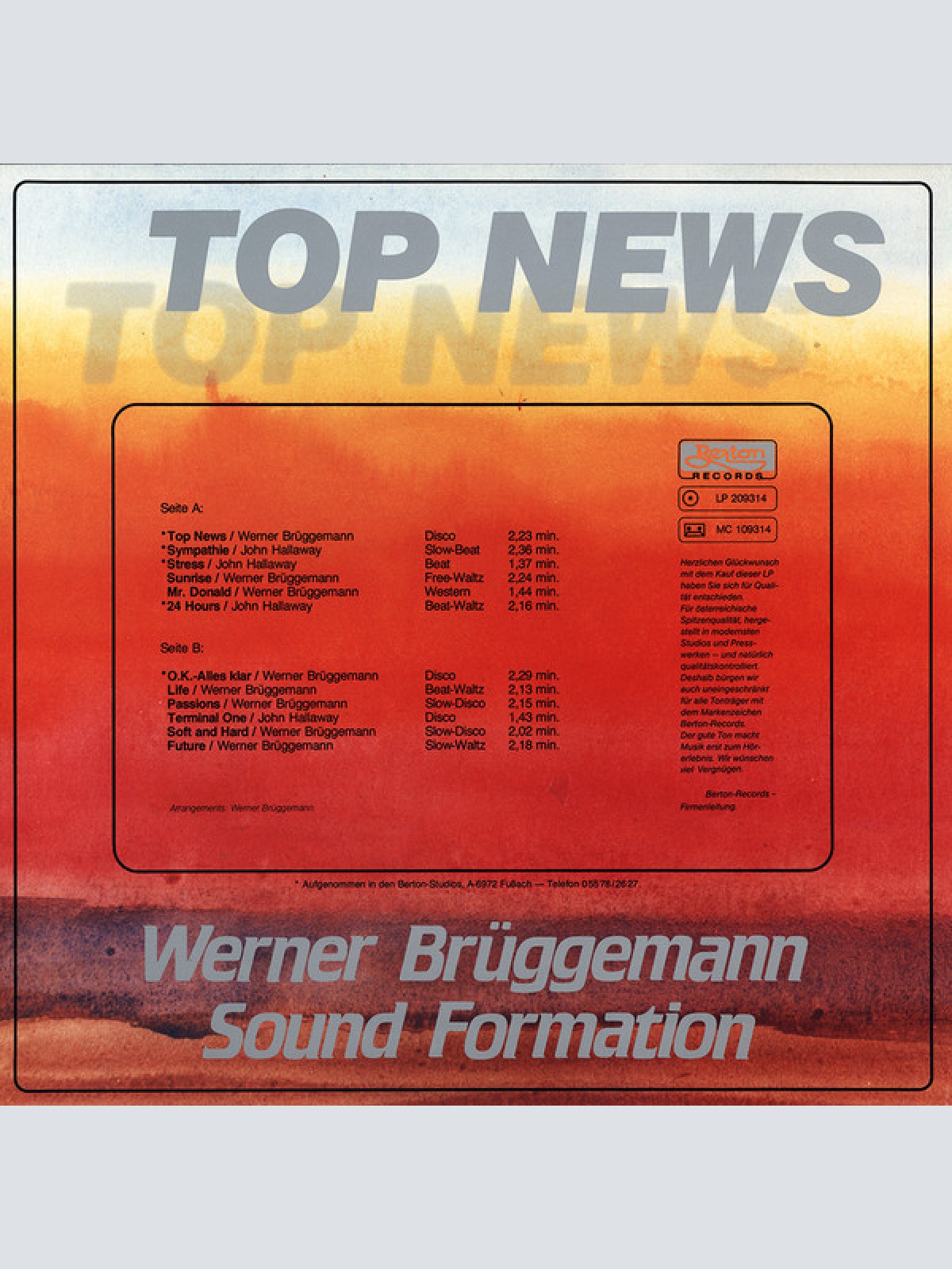 Vinyl / Werner Brüggemann Sound Formation - Top News
