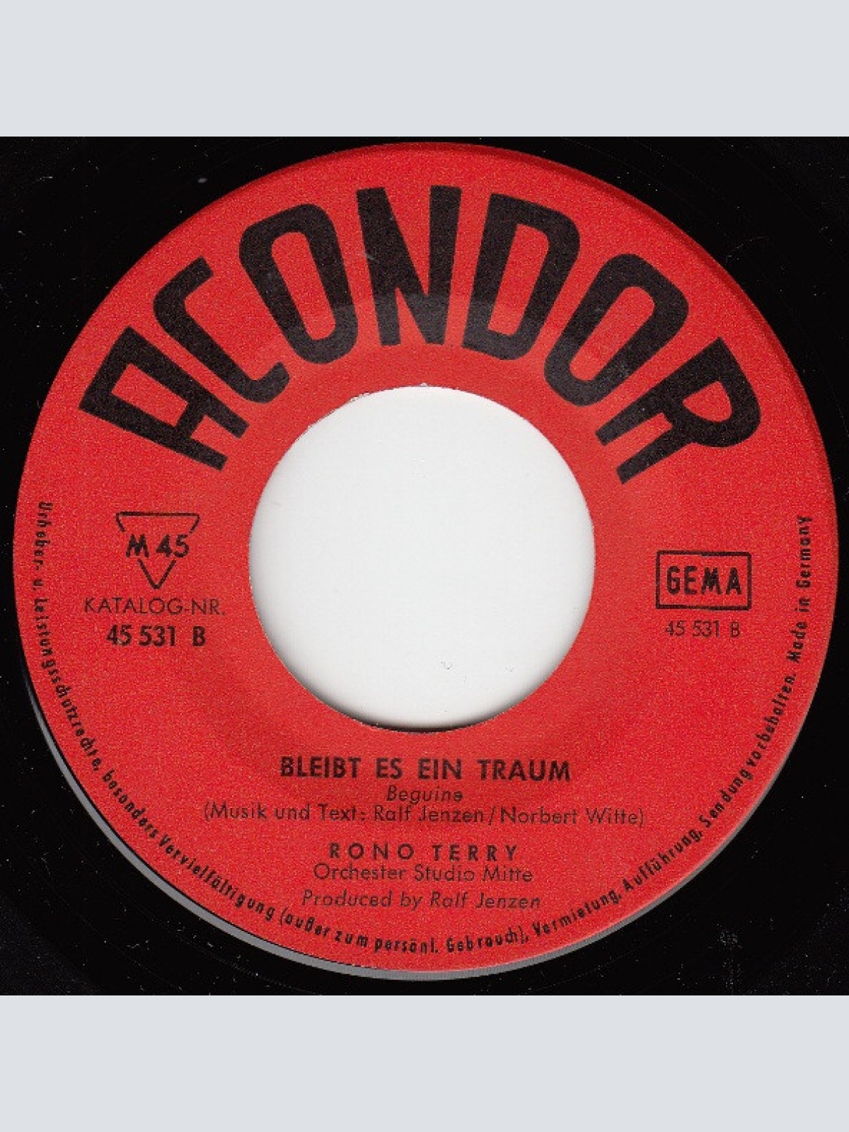 Vinyl / Rono Terry* - Ich Bin Froh, Wenn Du Heut' Gehst