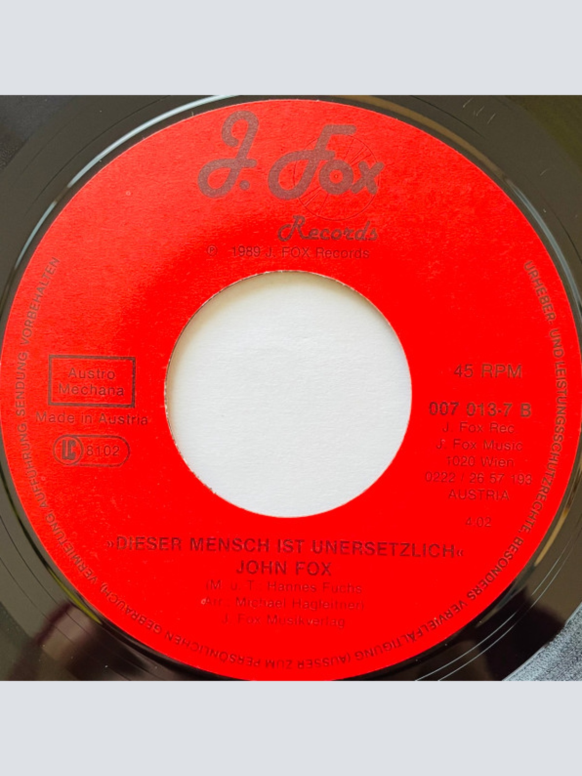 Vinyl / John Fox (4) - Liebe Brauch I Viel