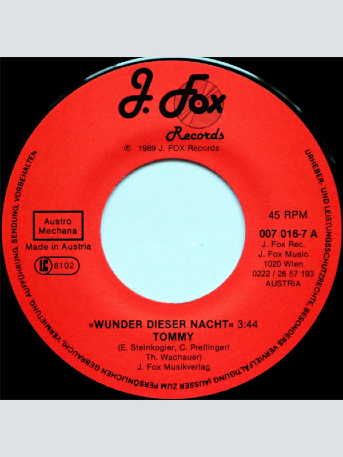 Vinyl / Tommy (2) - Wunder Dieser Nacht