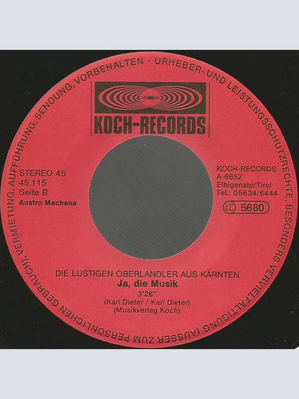 Vinyl / Die Lustigen Oberlandler Aus Kärnten* - Mir Gema Net Ham