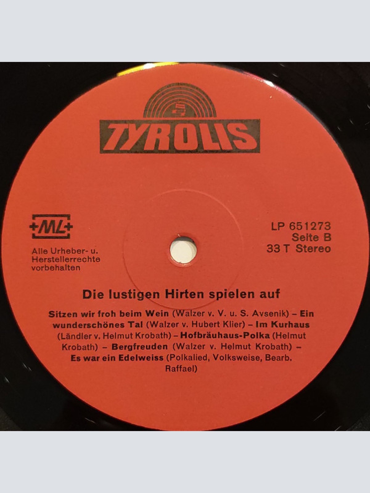 Vinyl / Die Lustigen Hirten - Spielen Auf