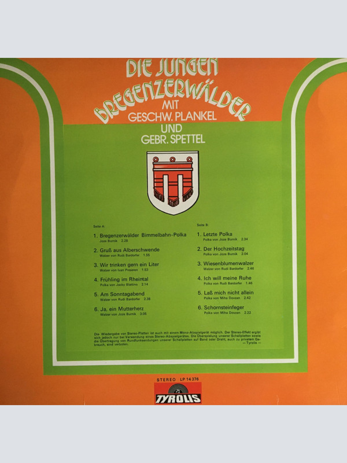 Vinyl / Die Jungen Bregenzerwälder Mit Geschw. Plankel* - Spiel'n Auf