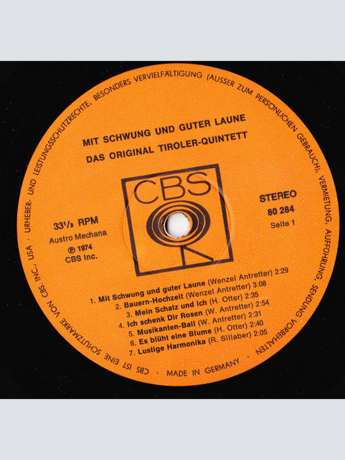 Vinyl / Das Original Tiroler Quintett* - Mit Schwung Und Guter Laune