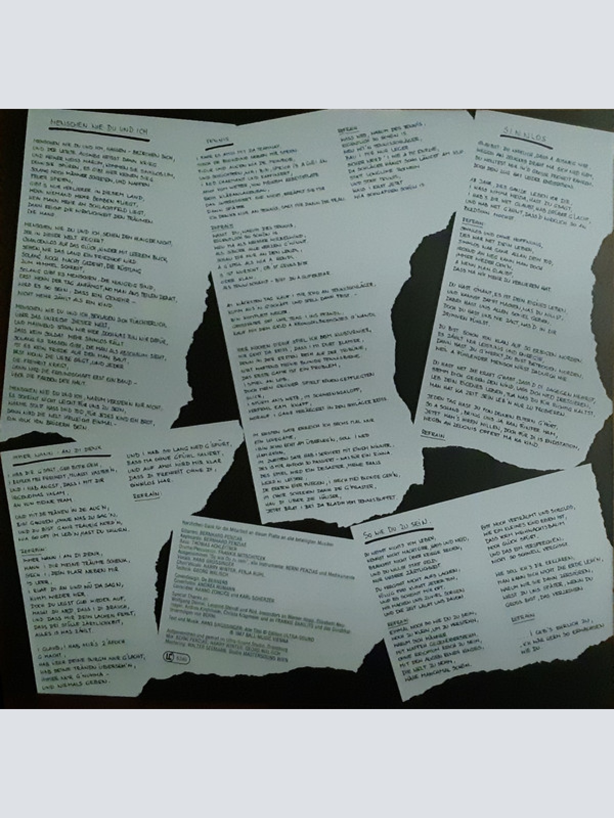 Vinyl / Hans Grüssinger - Menschen Wie Du Und Ich