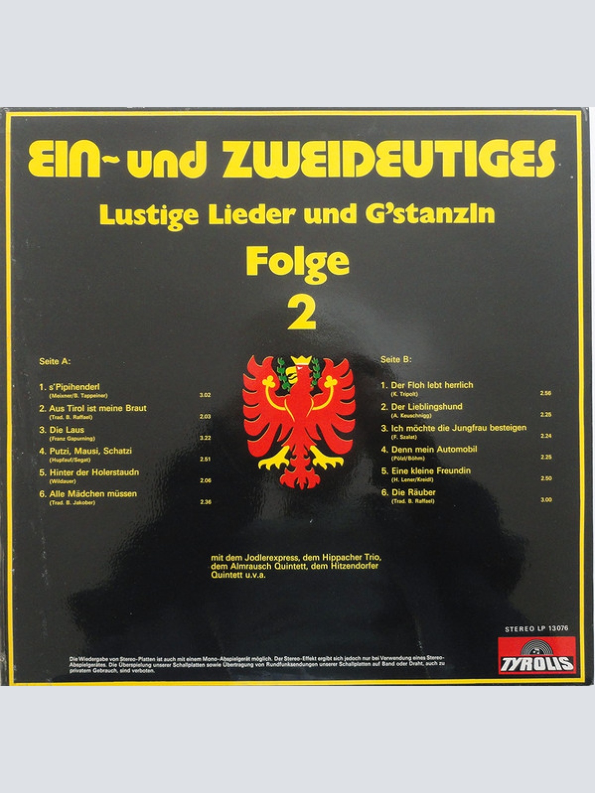 Vinyl / Various - Ein- Und Zweideutiges (Lustige Lieder Und G'stanzln Folge 2)