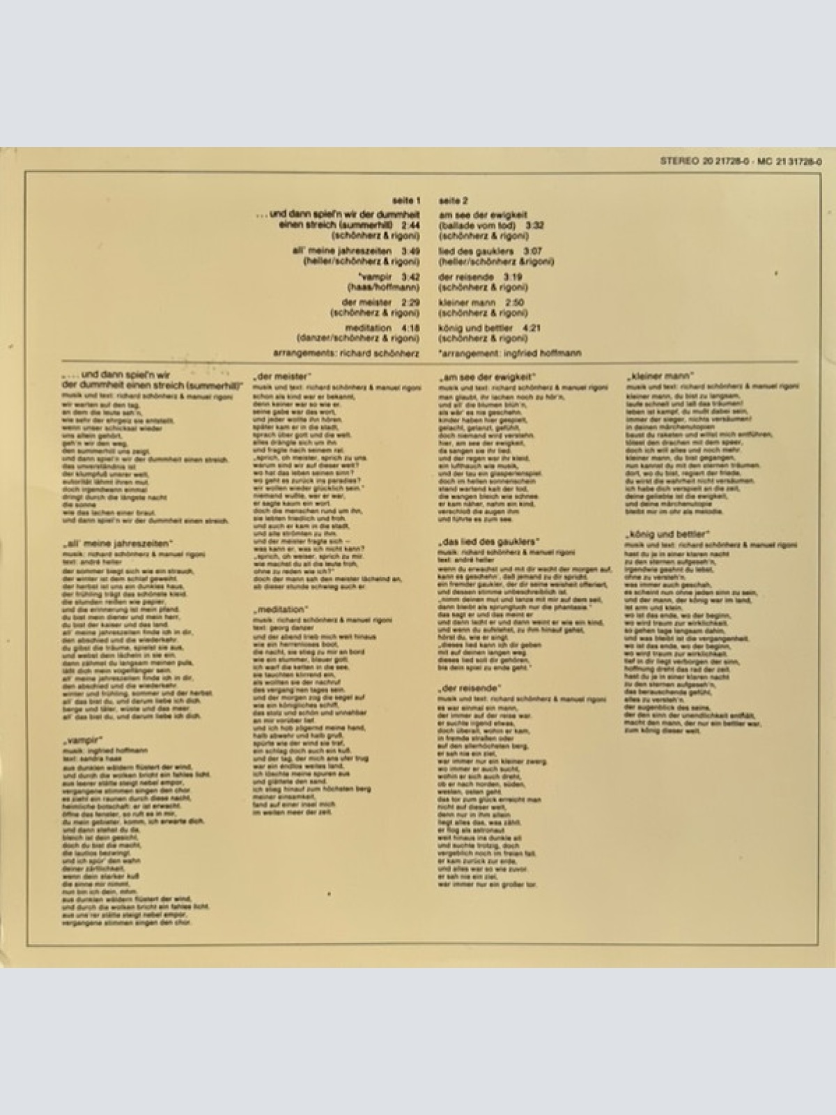 Vinyl / Sandra Haas - ... Und Dann Spiel'n Wir Der Dummheit Einen Streich